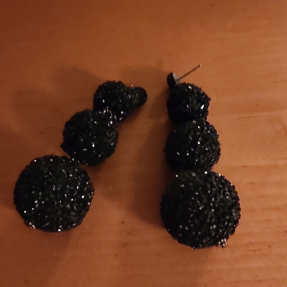 Elegant Black Beaded Earrings